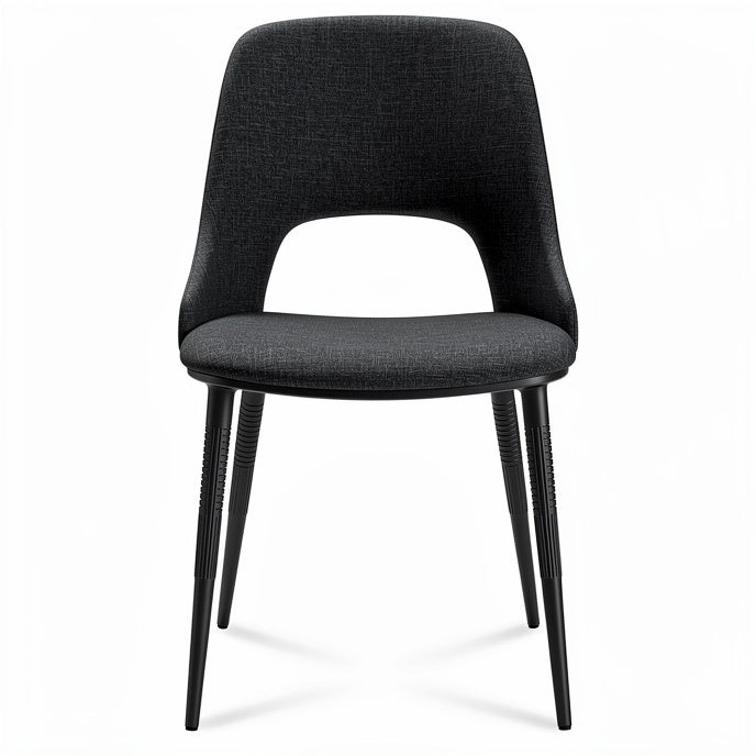 **Titel in het Nederlands: Elegante Zwarte Stoel met Ondersteunende Rugleuning**