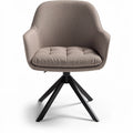 **Moderne Stoffen Stoel met Zwarte Houten Basis**