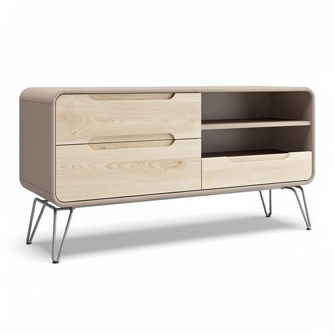**Moderne houtlook tv-meubel met opbergruimte**